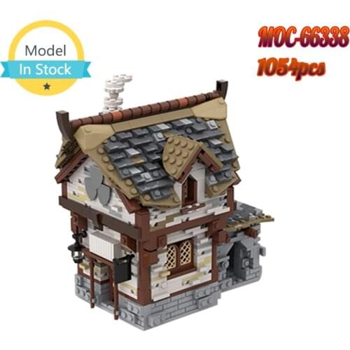 MOC Medieval Tavern Architecture Famous Building Blocks Leisure Place Street Bars Pubs Shops Bricks Model Giftschildrens Toys