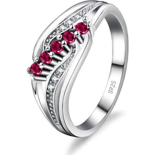 Trendy Ring Silver Fashion Cubic Zircon Crystal Wedding Engagement Rings For Women Valentines Day Jewelry