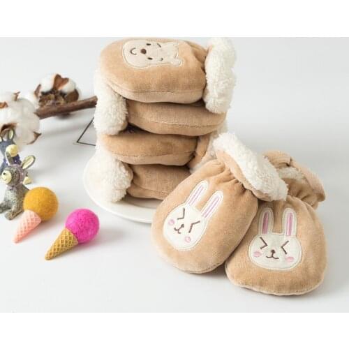 Kids Gloves Winter Cartoon Baby Full Finger Mittens Thicken Infant Anti-Grab Gloves Fleece Toddler Hand Warmer Mittens 1-3 Years