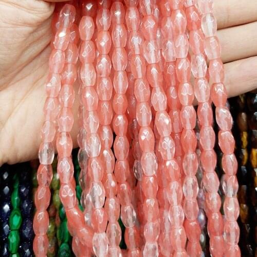 Natural Stone Crystal Tiger Eye Beaded Jewelry Making 6*9mm Faceted Oval Loose Beads for Women DIY Bracelet Necklace Parts 15