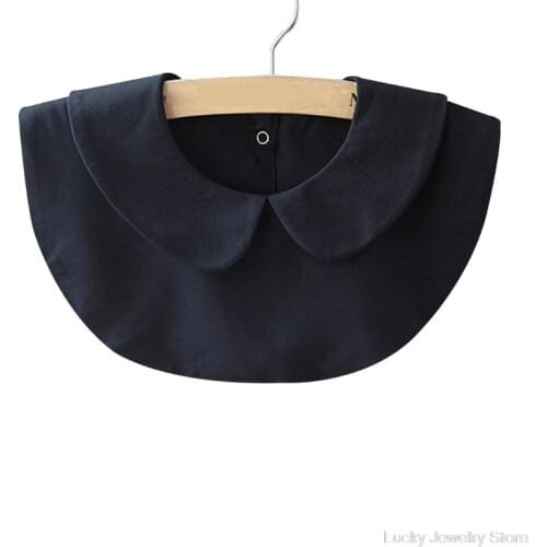 New Women Solid Shirt Cotton False Doll Collar White & Black Blouse Vintage Detachable Adjust Clothes F25 21 Dropshipping