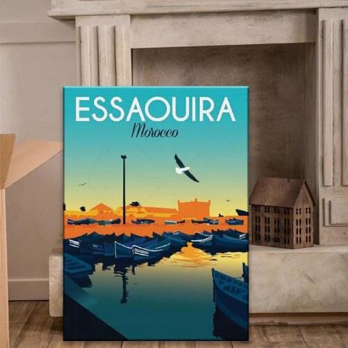 Morocco Canvas Print Wall Art Poster Picture Modern Minimalist Bedroom Living Room Decoration Frame