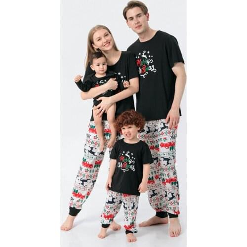 Christmas Father Mother Kids Baby Girl Boy Family Matching Pajamas Men Women Children Home Wear Family Clothing Sets Baby Romper