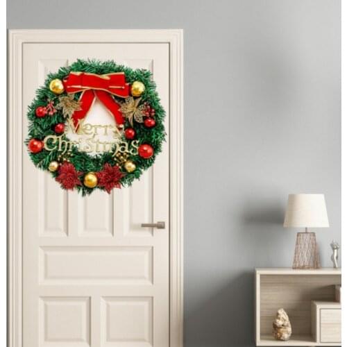 Christmas Wreath 12-inch Decorative Pine Wreath With Shatter-resistant Ball Christmas Party Decoration Decorate Front Door