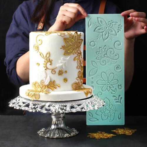 Flowers Silicone Lace Mat Molds Fondant Moulds Cake Decorating Tool Chocolate Gumpastes Mold Sugarcraft Kitchen Accessories