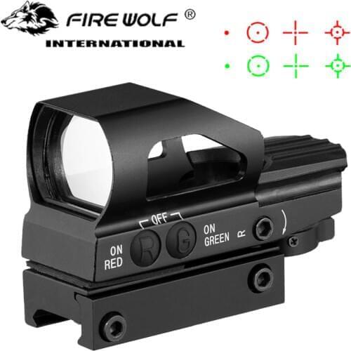 Tactical Red Dot Sight Riflescope Hunting Optics Holographic Reflex 20mm Rail 4 Reticle Tactical Scope Collimator Sight