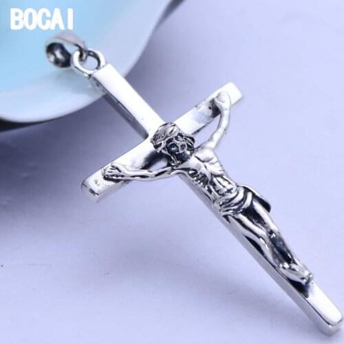 925 sterling silver vintage Thai silver crucifix cross men and women pendant
