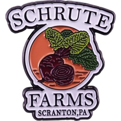 Schrute farms badge beets vegan pin The office fans decor