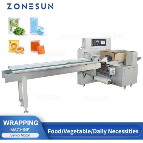 ZONESUN Full Automatic Tissue Disposable Mask Chopsticks Packaging Machine Plastic Packaging Film Sealing And Cutting Machine