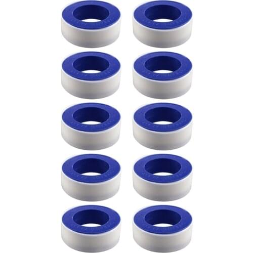 10 Rolls/Set Plumbers PTFE Water Pipe Sealant Tape Flex Thread Seal Waterproof White Stickers for Joint Plumbing Fitting