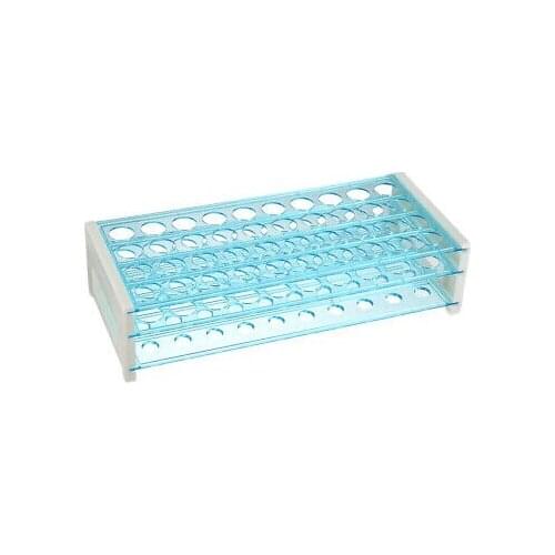 2Pcs 18mm Hole Dia Tube Rack Polypropylene 40-Well Blue for 0.5ml, 1.5ml, 1.8ml