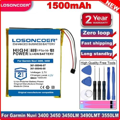 361-00046-07 361-00046-00 1500mAh Battery for For Garmin Nuvi 3700 Nuvi 3760 Nuvi 3760T 3790 3790T,361-00046-02 361-00064-02
