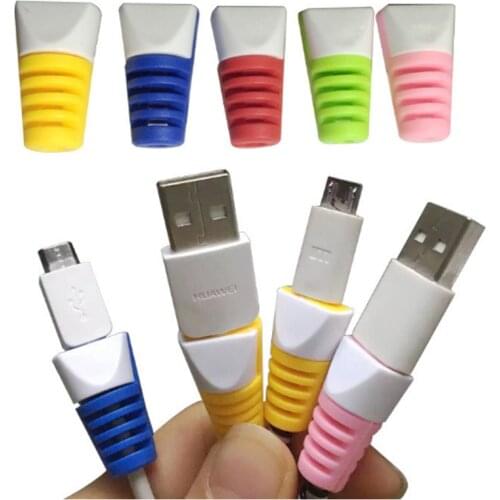 5-100pcs Cute Cable earphones Protector For iPhone Sansung HTC USB Colorful Data Charger Earphone Cable Cover protetor