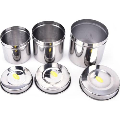 8/9/10cm Medical Stainless Cotton Disinfection Tattoo Container Tank Alcohol Iodine Gauze Canister Medicine Cylinder Box