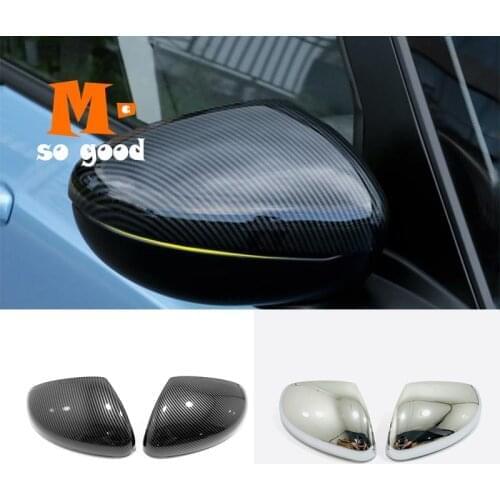 ABS Chrome/Carbon fiber For Honda Fit Jazz 2020 2021 Car Side Door Rearview Tuning Mirror Cover Trim Styling Accessories 2pcs