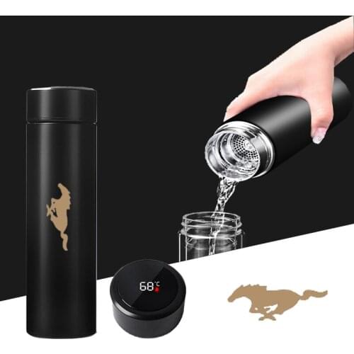 Car Accessories Display Vacuum Flasks Travel Car Soup Coffee Mug Thermos Water Bottle for Ford Mustang GT SHELBY