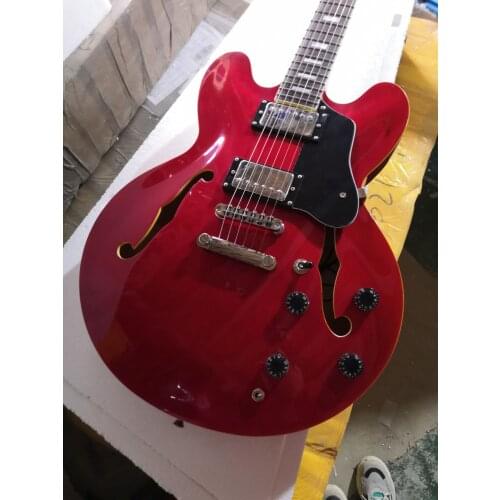 Free shipping custom 6 String Electric Guitarra hollow body guitar musical instrument red vintage electric guitar best guitar