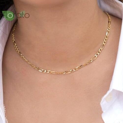 925 Sterling Silver Figaro Necklace Womens Minimalist Clavicle Chain Fashion Jewelry Mens Adjustable Single Product Necklace