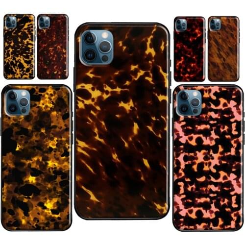 Tortoise Shell Pattern Case For iPhone 12 Pro Max mini XR X XS 6S 7 8 Plus SE 2020 For iPhone 11 Pro Max Coque