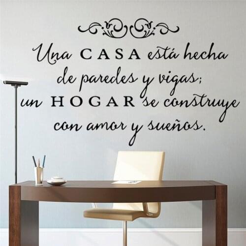 Spanish Quote Una Casa Wall Decals Removable Wall Art Home Decor For Living Room House Decoration Vinyl Wall Stickers Poster