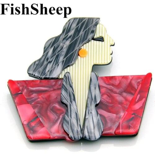 Fishsheep Brooches Girl On Clothes