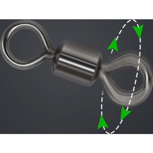 FOVONON 40pcs US Swivel For Jigging Casting Fishing Power Rolling Stainlesssteel Quality Fishing Accessories Snap