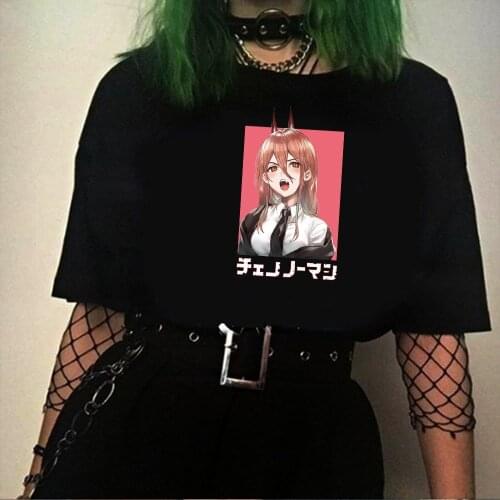 Chainsaw man lovely Fashion Harajuku kawaii Summer Short-sleeve Male T-shirt