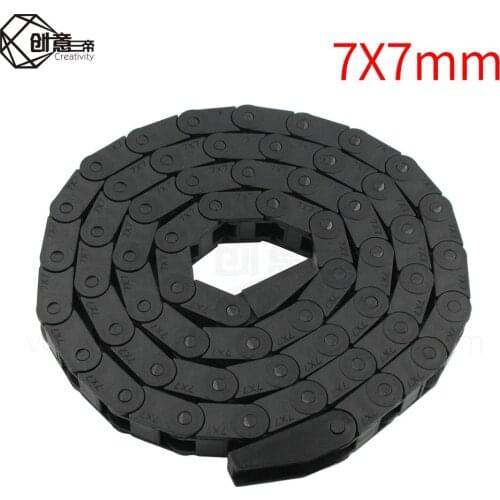 7*7mm 3d printer parts L1000mm 7x7mm Cable Drag Chain Wire Carrier with end connectors for CNC Router Machine Tools