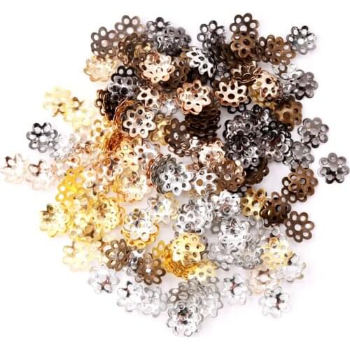 1000pcs/lot Metal Flower Bead Caps 7mm End Spacer Beads Caps Charms Bead Cups For Jewelry Findings Making Cheap Accessories Caps