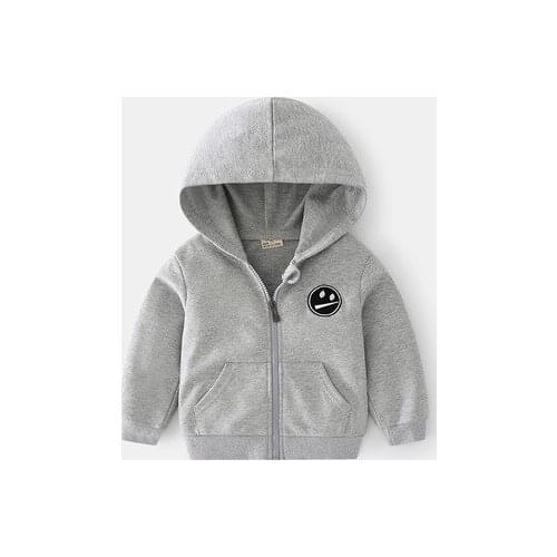 Korean Fashion Childrens Comfortable Zipper Jacket Casual Style 2021 Autumn Baby Boys Hooded Jacket Kids Girls Solid Coats 2-7Y