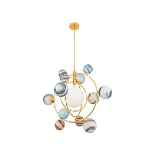 Planet creative chandelier clothing store living room childrens room bedroom designer model room universe planet Chandelier