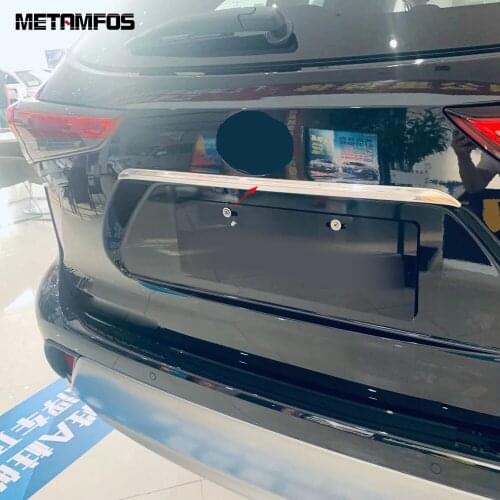 For Toyota Highlander Hybrid 2021 2022 Stainless Steel Rear Trunk Streamer Tail Door Strip Molding Trim Car Sticker Accessories