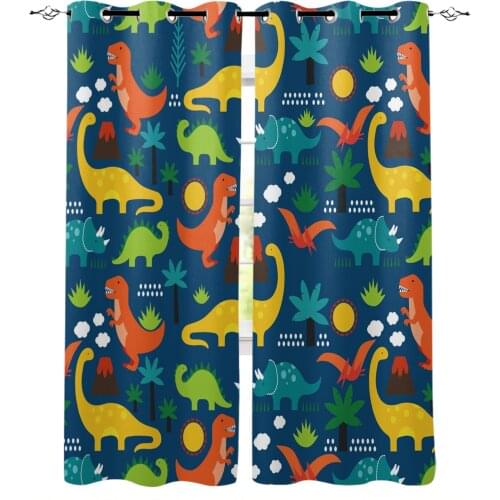 Cartoon Colorful Dinosaur Window Curtain for Kids Room Bedroom Curtain for Girls Colorful cortinas