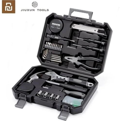 Xiaomi JIUXUN 60Pcs Hand Tool Set General Multifunctional Opening Repair With Screwdriver Wrench Hammer Tape Plier Knife