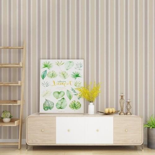 Nordic wind wallpaper TV background wall living room bedroom vertical stripe simple modern non-woven fabric wallpaper