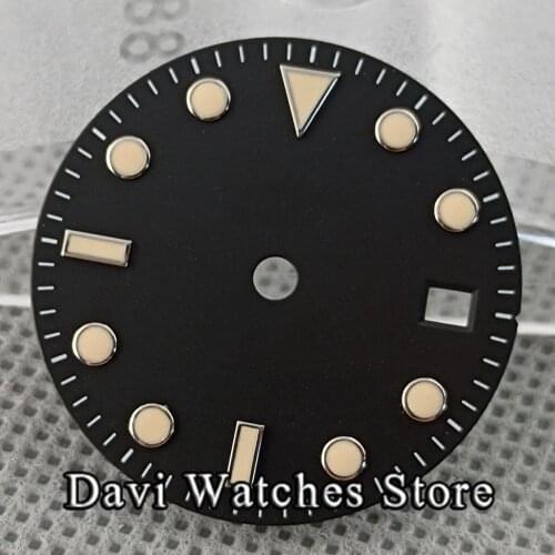 New 28.5mm Bliger Black Watch Dial Orange Mark Sterile Dial Fit ETA 2824 2836 Miyota 8205 821A 8215 DG2813/3804 movement
