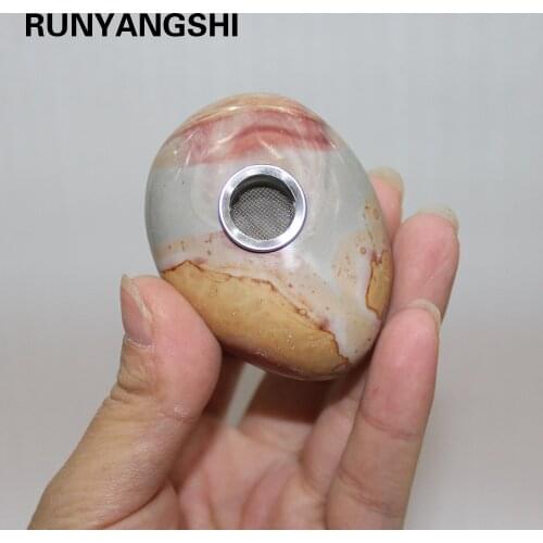 Wholesale 100% Natural crystal pipe Sea agate Jade Smoking Pipe Handlebars tube Moss Agate Play pieces Natural Quartz for gift