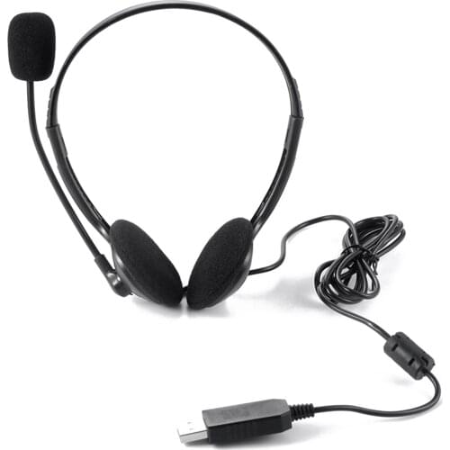USB 3.5mm Wired Headset With Noise Reduction Mic In-line Control Protein Memory Noise Cancelling Wired Computer Headphones
