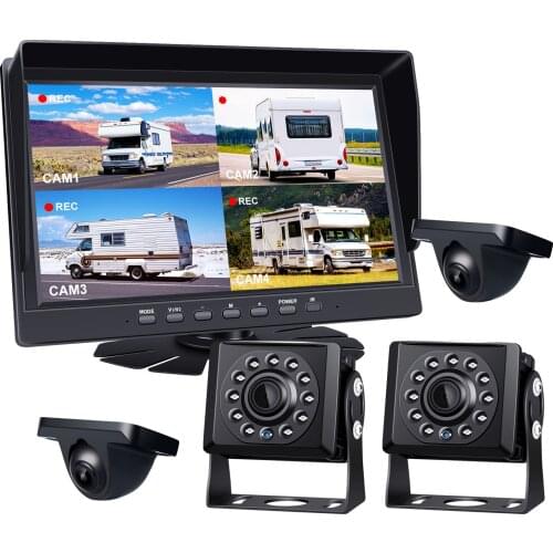 Truck 10.1-inch car driving recorder 12v-24v HD reversing camera, blind spot car image