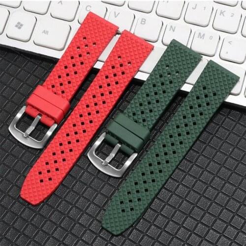 Fluorine Rubber Watch Band 18mm 20mm 22mm 24mm Quick Release Strap Women Men Sport Diving Bracelet for Each Brand Watches