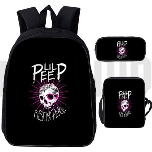 Lil Peep Backpack Rapper Backpack Men Women 3 Pcs/Set Anime School Bags for Teenage Girl Mochila 3D Print Hip Hop Laptop Bag
