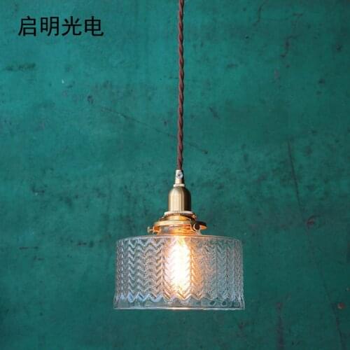 Northern Europe Stripe Glass A Chandelier Modern Concise Originality Café Restaurant A Living Room Bedroom Bedside Brass A