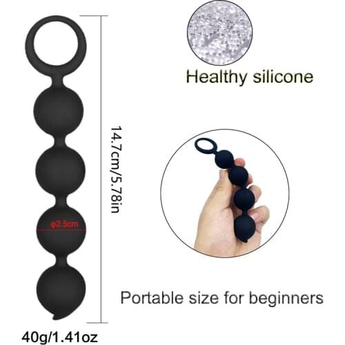 Anal butt plug anal beads for beginners with pull ring erotic g-spot silicone sex toys for women anal men protate massger 4 ball