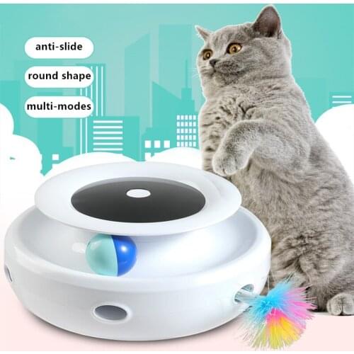 Intelligent Turntable Swing Cats Toys Indoor Rotating Feather Electronic Toy Smart Random Moving Small Dog Toys Pet Supplies