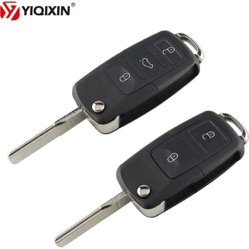 YIQIXIN 5Pcs/lot 2 3 Button Folding Flip Remote Car Key Shell Case For VW Passat Polo Golf Touran Bora Ibiza Leon Octavia Fabia