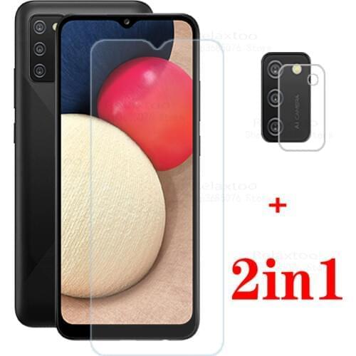 2in1 protective glass For samsung galaxy a02s case glass galaxy A02s a 02s 02 s tempered glass samsun gakxi a02 2021 phone cover