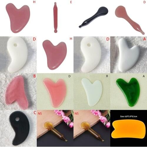 16Styles Jade Gua Sha Scraper Board Massage Rose Quartz Jade Guasha Stone For Chin Neck Face Lifting Wrinkle Remover Beauty Care