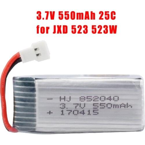 EBOYU 3.7V 550mAh 25c Lipo Battery for JXD 523 523W H43WH RC Quadcopter Drone