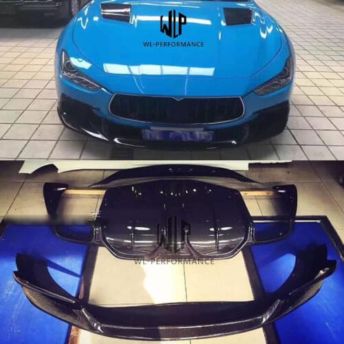 Aspec Style Car Body Kit Carbon Fiber Front Bumper Lip Rear Diffuser Lip Side Skirts Rear Spoiler For Maserati Ghibli Q4 14-16