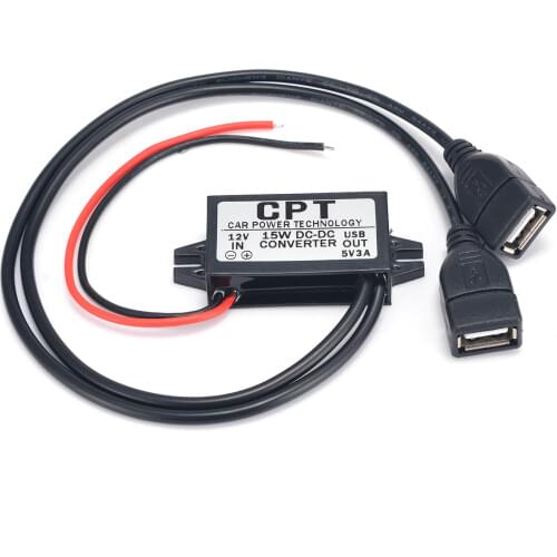 1PC Car Power Converter 12V To 5V Dual USB Power Adapter Converter Connector Automobile Motor 3A Charger Electrical